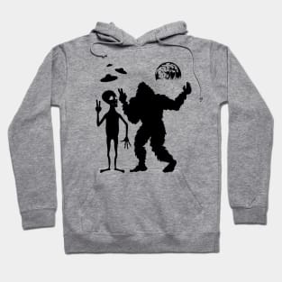 Bigfoot And Alien Take Selfies Hoodie